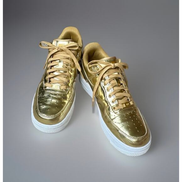 Nike Shoes - Nike Air Force 1 Low Metallic Gold Sneakers | Gold Chrome Shoes